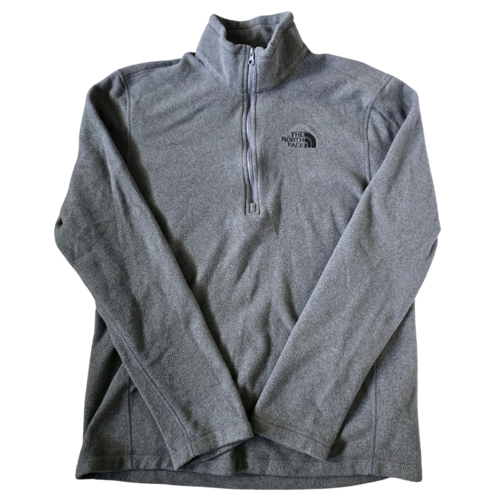 The North Face Fleece Quarter Half Zip Pullover Gray Men's Small